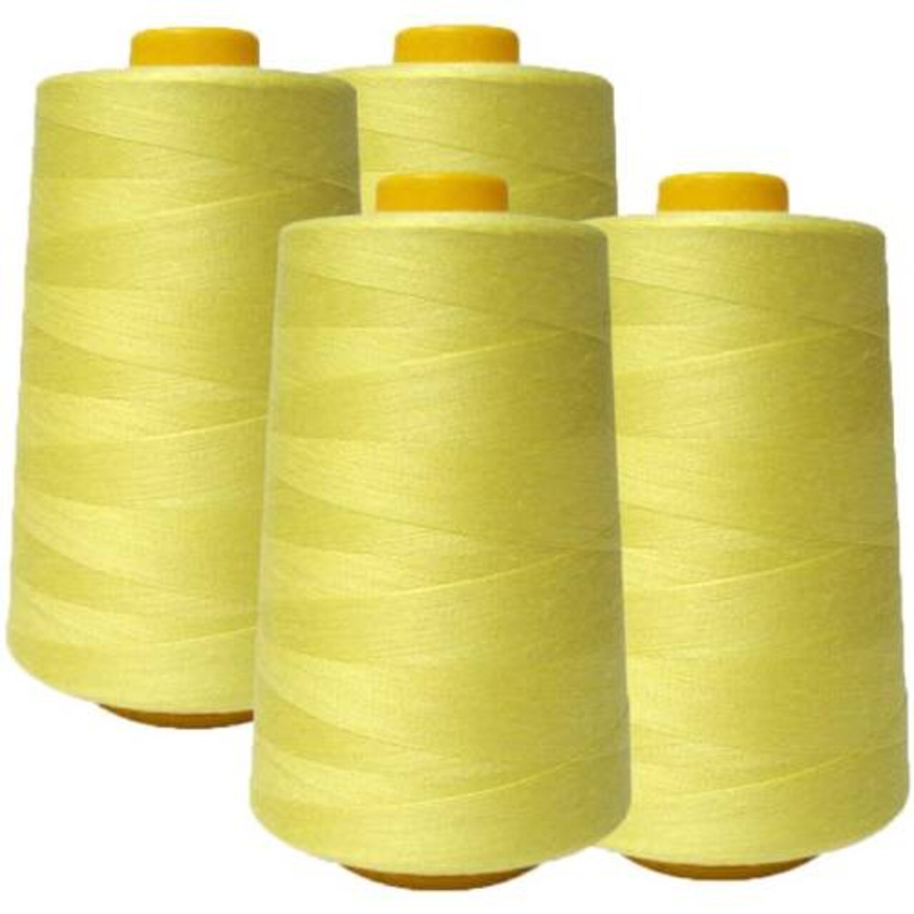 4 Pack of 6000(24,000 Total) Yard Yellow Spools Sewing Thread All Purpose Durable and Versatile